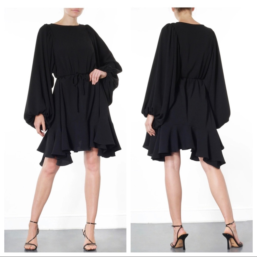 Wolf and Badger Meem Label Friya Dress in Black | SMALL NWT